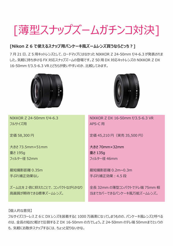 NIKKOR Z 24-50mm f/4-6.3 vs NIKKOR Z DX 16-50mm f/3.5-6.3 VR NIKKOR Z 24-50mm f/4-6.3 vs NIKKOR Z DX 16-50mm f/3.5-6.3 VR
